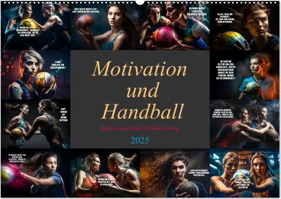 Produktbild von Motivation und Handball (Wandkalender 2025 DIN A2 quer), CALVENDO Monatskalender