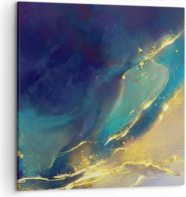 Produktbild von Bild auf Leinwand - Leinwandbild - Einteilig - Gold Granate Abstraktion - 50x50cm - Wand Bild - Wanddeko - Wandbilder - Leinwanddruck - Bilder - Wanddekoration - Leinwand bilder - AC50x50-4753