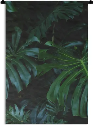 Produktbild von MuchoWow® Wandteppich Wandbehang Dschungel - Grün - Blätter 90x135 cm Tapisserie Dekoration Wandtuch - Baumwolle - Wandskulptur