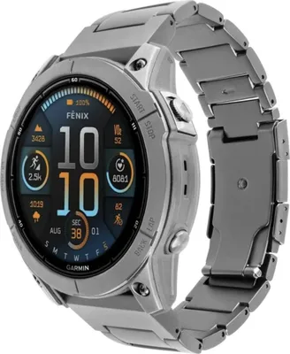 Produktbild von Armband Fixed Titanium Strap für Garmin Fenix 8 Pro (51 mm) / 8 / 7X Pro / 7X / 6X Pro, QuickFit 26 mm, Grau