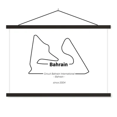 Produktbild von MuchoWow® Textilposter Formel 1 - Bahrain - Rennstrecke 60x40 cm mit schwarzem Rahmen - Hölzernes