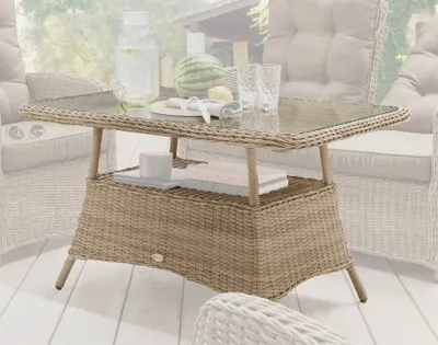 Produktbild von Destiny Gartentisch Casa / Merano 120x77x66cm, Polyrattan, pearl shell