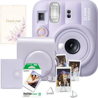 Produktbild von Fujifilm Instax Mini 13 Dreamy Purple Sofortbildkamera Set inkl. 10 Prints, Tasche, Fotoalbum, Fotohalter & Grußkarte