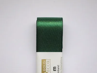 Produktbild von STOFF- BAND Doppelsatin farbig GOLDINA 3 mm/3m DUNKELGRÜN