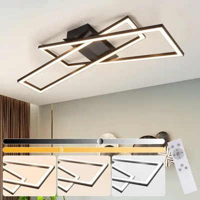 Zdjęcie produktu dla ZMH LED lampa sufitowa czarna lampa sufitowa do salonu ściemnialna z pilotem 36W nowoczesna lampa do sypialni lampa kuchenna korytarz kątowe lampy sufitowe