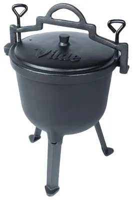 Obrázek produktu pro Nádoba, litinový hrnec, poklice a rukojeť, černá barva
