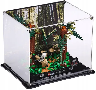Image de Vitrine noire pour LEGO® Star Wars 75331 – Poursuite sur Endor, avec fond imprimé
