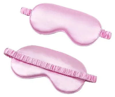 Image de Masques de sommeil en soie imitation, pour le sommeil et les voyages (lot de 4)