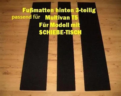 Produktbild von Gastraum Fußmatten hinten 3-tlg. passend für VW T5 Multivan ab 2003 mit Tisch