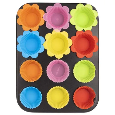 Immagine prodotto di Teglia ORION per MUFFINS 12 pezzi + stampi da forno in silicone
