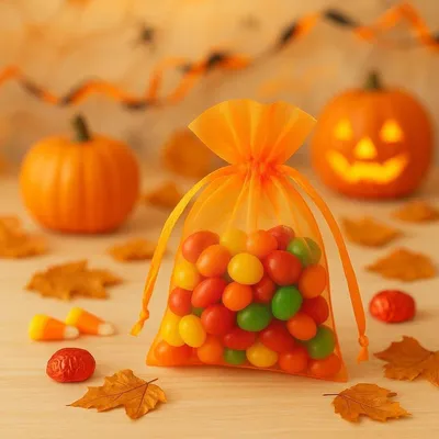 Organza Geschenktüten Set von 50 Orange