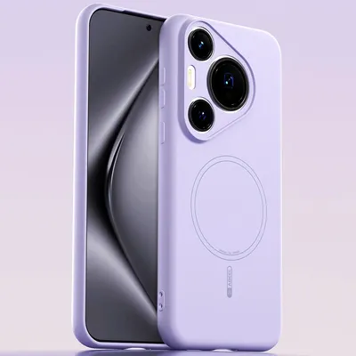 Image de Etui magnétique pour Huawei Pura 70 Pro, compatible MagSafe, silicone liquide, résistant aux chocs et aux rayures Violet