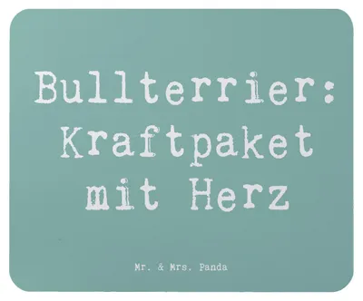 Produktbild von Mr. & Mrs. Panda Mauspad Spruch Bullterrier Kraftpaket - Meeresbrise - Geschenk, Treue, Mousepad, pc, computer, Leidenschaft, Mouse Pad, sanftes Gemüt, Hunderasse, Hund