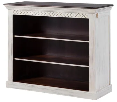Produktbild von MASSIVMOEBEL24 Regal Mango / Akazie 120x45x100 weiß gewachst CASTLE-ANTIK #109