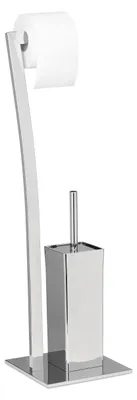 WC-Garnitur Edelstahl freistehend, 71x20x20 cm, silber