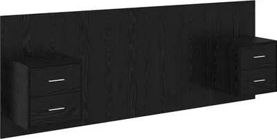 Image de vidaXL Tête de lit avec armoire 3 pcs noir imitation chêne bois composite