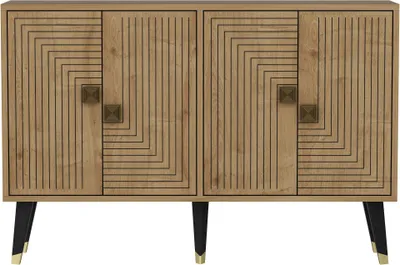Image de Buffet en bois « Ahart » - 120 x 30 x 80 cm - Chêne Saphir Gold