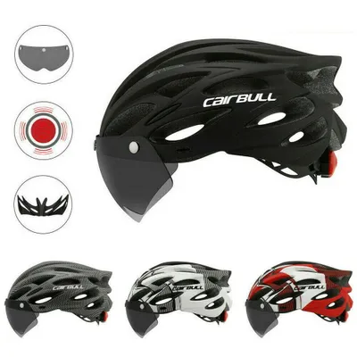 Produktbild von Fahrradhelm MTB Bike Helm Mit Abnehmbare Visier Schutzbrille Für Damen Herren M / L (54-61 cm) Schwarz