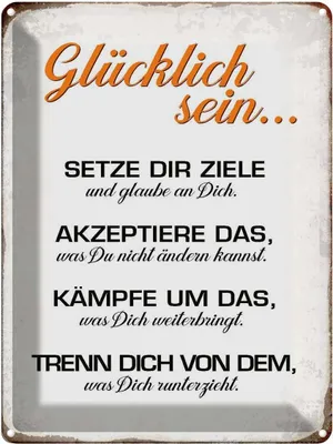 Produktbild von vianmo Blechschild 40x30 cm glücklich sein glaube an dich Spruch Zitat