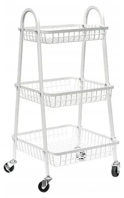 Obrázek produktu pro Verk 27489 Třípatrový kovový regál na kolečkách 78 x 40 x 32 cm, bílý