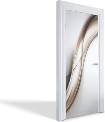 Produktbild von Türdeko Aufkleber Selbstklebende Wandsticker Personalisiert - Abstrakte Wellen - 85 x 205 cm