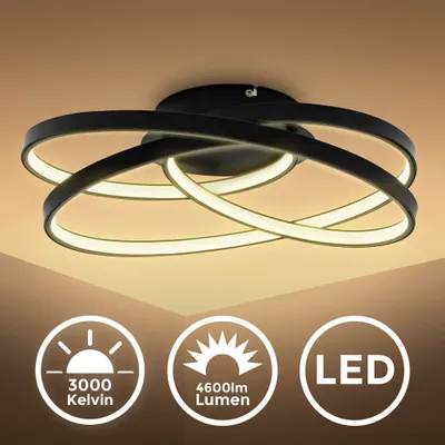 Produktbild von Stropné svietidlo 39x39,5 cm - 35W, 4600lm, LED, teplá biela, čierna