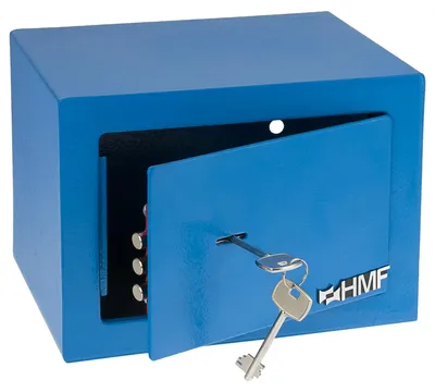 Möbeltresor mit einem Doppelbartschloss von HMF mit 23 cm Breite in Blau
