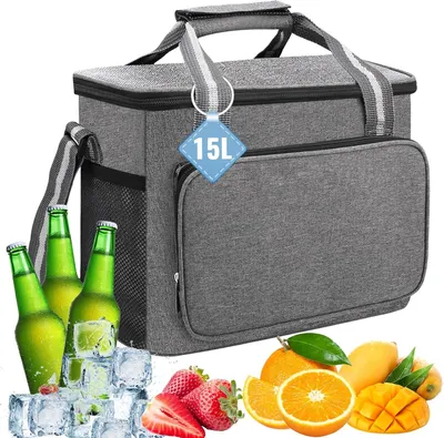 Obrázok produktu pre Chladiaca taška, termo taška, 15 litrov, skladacia, vhodná na piknik a kempovanie