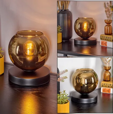 Produktbild von Cesaro Tischlampe aus Metall/Glas in Schwarz/Goldfarben