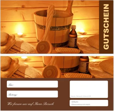 Produktbild von 50 Stück Premium Geschenkgutscheine (Wellness-673) - Ein schönes Produkt für Ihre Kunden Gutscheine Gutscheinkarten für Bereiche wie Wellness, Sauna, Spa, Massage, Erholung, Urlaub, Kosmetik, Reisen, Entspannung und vieles mehr