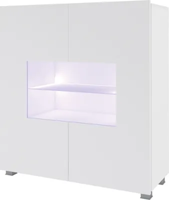 Produktbild von Kommode Sideboard mit Glass CALABRIA CL5 weiß Hochglanz