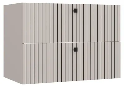 Produktbild von TIGO 80 2S Waschbeckenunterschrank, 2 Schubladen, geriffelte Front, Wandmontage