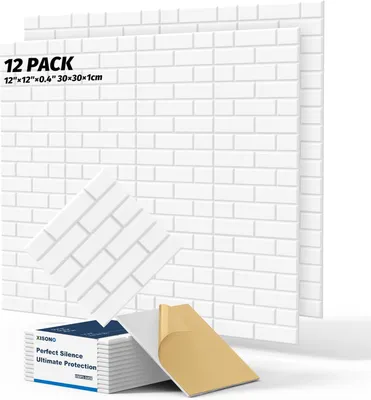 Produktbild von Akustikpaneele Set, 12 Stück, 30 x 30 x 1 cm, Schallabsorbierende Wandplatten für Räume