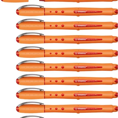 Produktbild von STABILO Tintenroller -  worker+ - fein - 10er Pack - rot