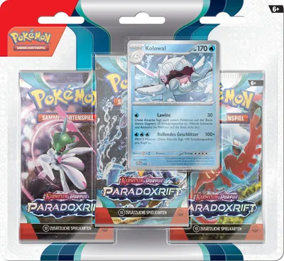Produktbild von Pokémon Sammelkarten 3er-Pack Kolowal Karmesin Purpur Paradoxrift Booster 3+1