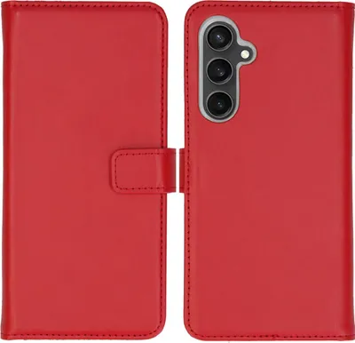 Image de Selencia Bibliothèque en cuir véritable pour le Samsung Galaxy S23 FE - Rouge