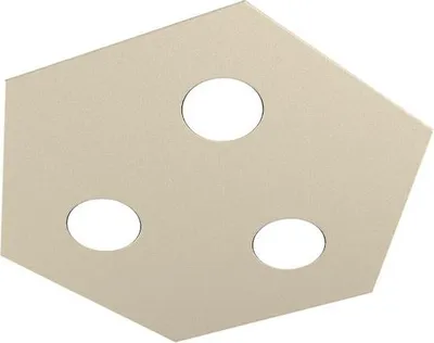 Imagen del producto de Lámpara de techo hexagonal Toplight, modelo Hexagon, con 3 luces, máximo 9W, con casquillo GX53, estructura en color arena, diseño moderno, dimensiones 40x46x3 cm