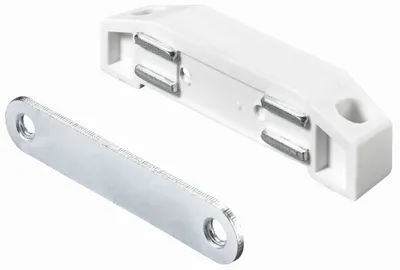Produktbild von Hettich Magnetschnäpper 17 x 19 x 75 mm weiß 10 kg mit Schrauben - 2 Stück
