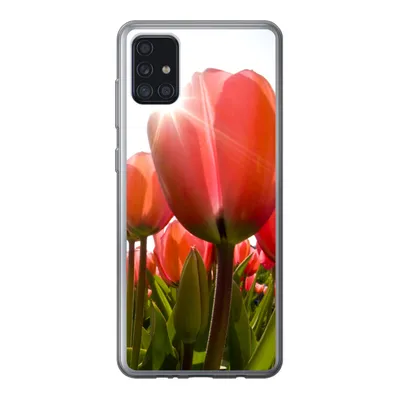 Produktbild von MuchoWow® Handyhülle Schutzhülle Hülle für Samsung Galaxy A52 5G Blumen - Tulpen - Sonne Silikon Softcase Handy Hülle - Umschlag
