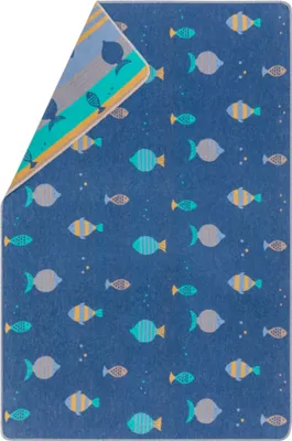 Produktbild von David Fussenegger Kinderdecke Juwel 'Fische' 100 x 140 cm Marine - Blau