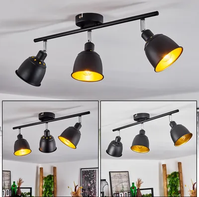 Produktbild von Manzinello »Manzinello« Deckenlampe, Metall, Schwarz/Goldfarben
