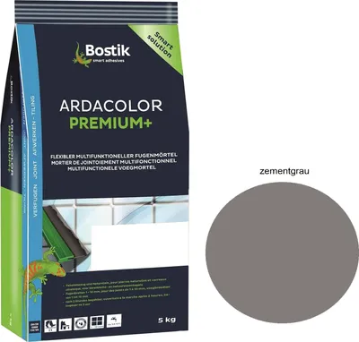 Produktbild von Bostik Ardacolor Premium Fuge plus 5Kg zementgrau Fliesen Naturstein Fugenmörtel