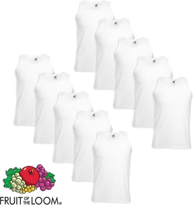 Immagine prodotto di Fruit of the Loom Valueweight Muskelshirt 10 Stk. Baumwolle Weiß XXL
