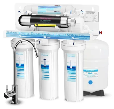 6-stufiges RO-Wasserfiltersystem mit UV-Filter, 75 GPD