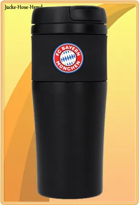 Produktbild von FC Bayern München Thermobecher Schwarz ca. 0,5 Liter Logo Becher warum kalt