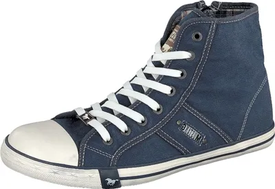 Produktbild von Mustang Herren High Top Sneaker Schnürung Booty 4058-505, Größe:45 EU, Farbe:Blau