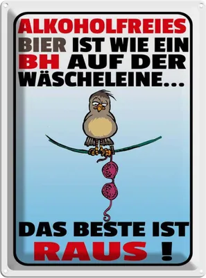 Produktbild von vianmo Blechschild 40x30 cm alkoholfreies Bier wie ein BH Spruch Zitat