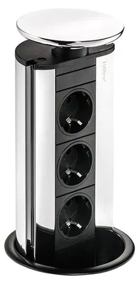 Immagine prodotto di Naber Evoline® Port 1, elemento di presa a scomparsa, con presa Schuko, copertura color argento 8031130