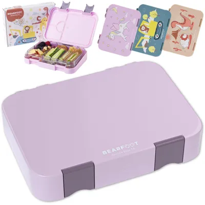 Kinderbroodtrommel mit Fächern, BPA-frei, Bento-Box, lila, groß