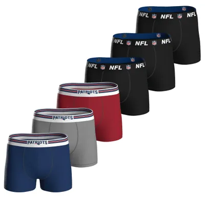 Produktbild von NFL Herren Boxershorts, 6er Pack - NFL Teams, Boxers, Football, Logo, Baumwollmischung New England Patriots/Schwarz M